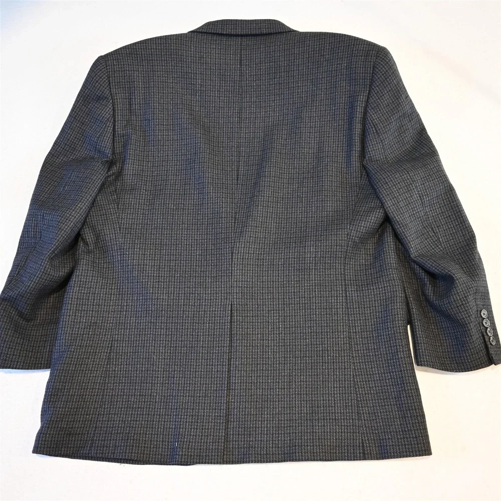 Chaps Ralph Lauren 46R Blue Gray Brown 100% Lambswool Tweed Blazer‎ Jacket Coat